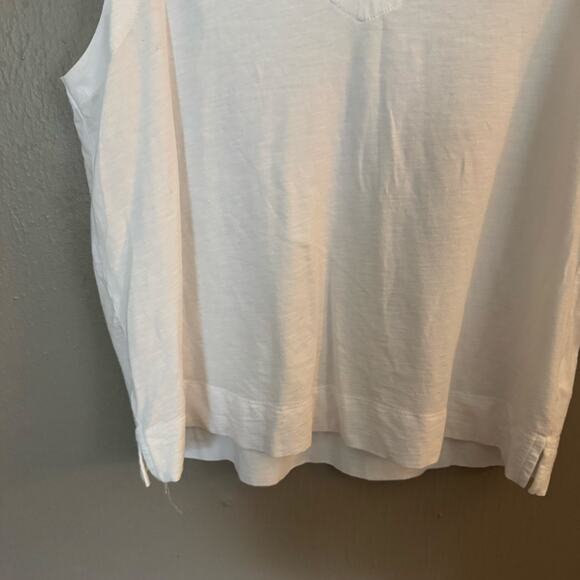 SINGRID OLSEN White Collar Tank Top Casaual Summer Spring Size Large casual - Picture 3 of 7